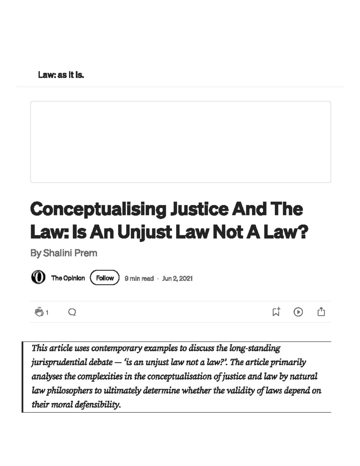 Unjust Law Jurisprudence: Conceptualising Justice in LAW - Studocu
