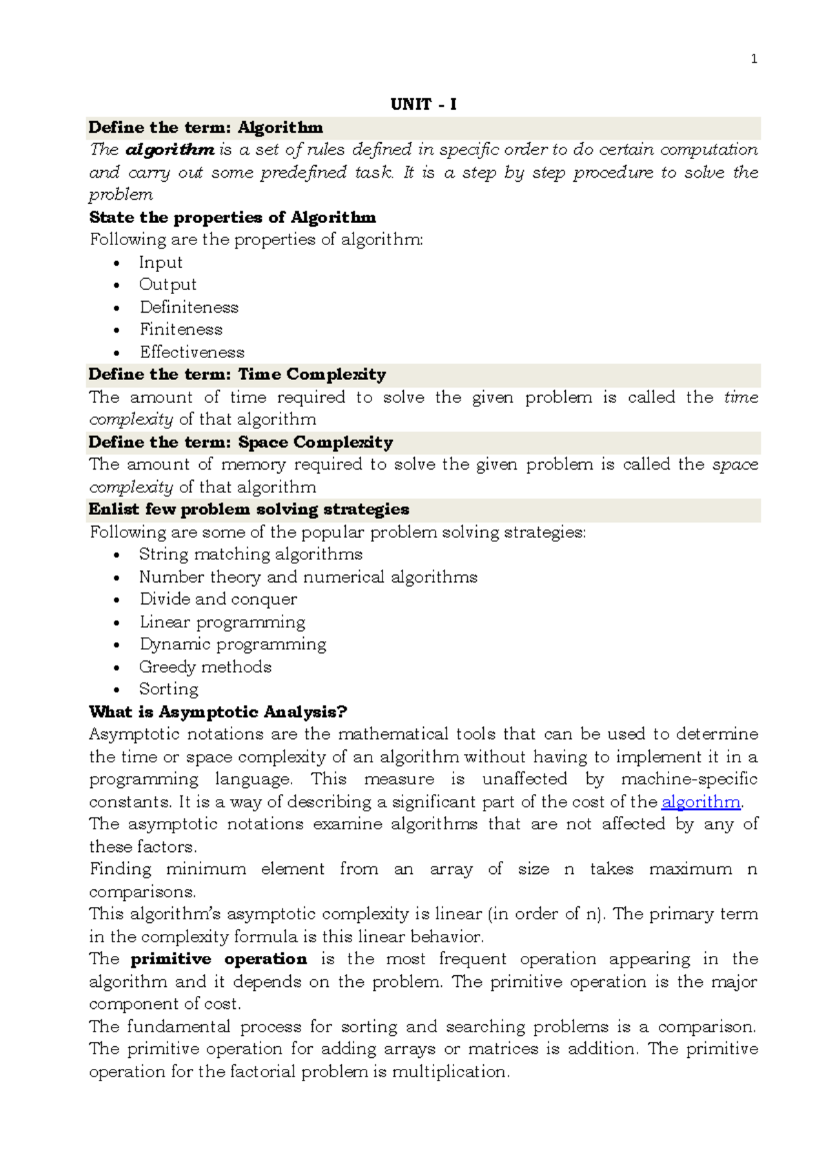 DAA Notes: Understanding Algorithms, Complexity, and Disjoint Sets ...