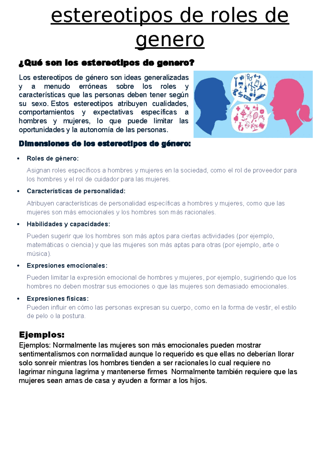 Estereotipos de Género: Análisis de Roles y Expectativas Sociales - Studocu