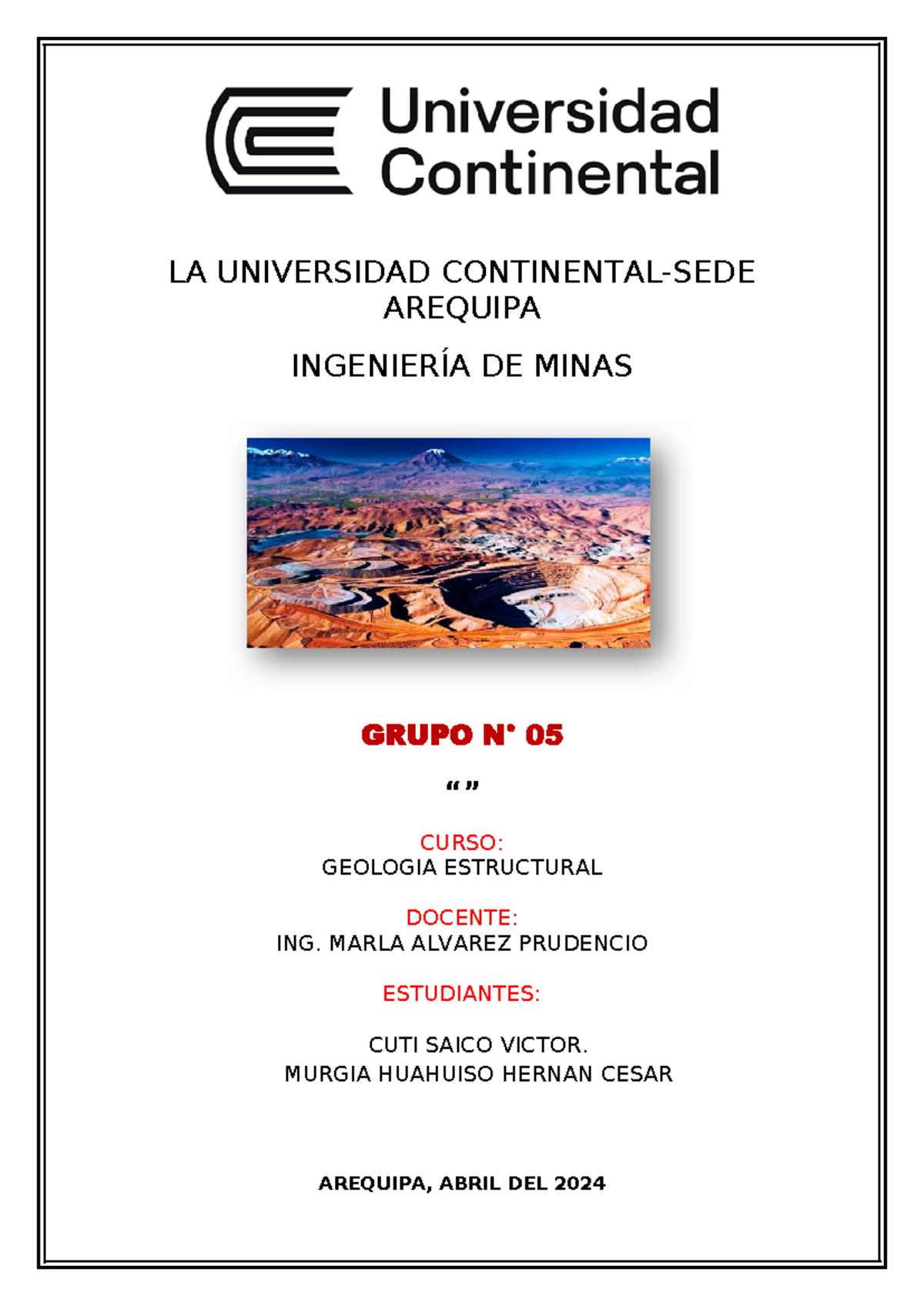 GEO 202 - Análisis de Deformabilidad en Rocas: Estudio Estructural - Document Preview