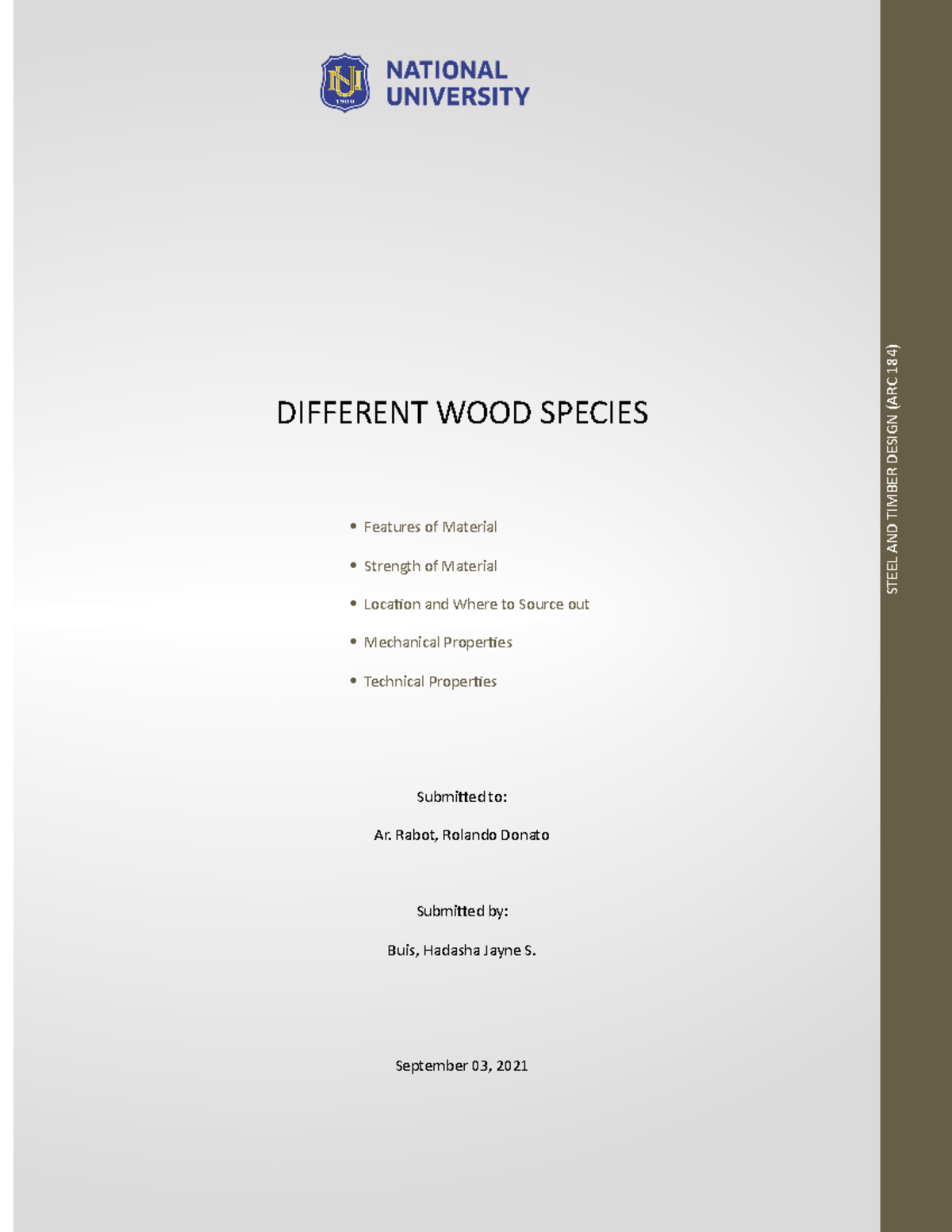 Wood Types and Properties Analysis for TNSD2 1st Sem 2021 (Assignment 1 ...