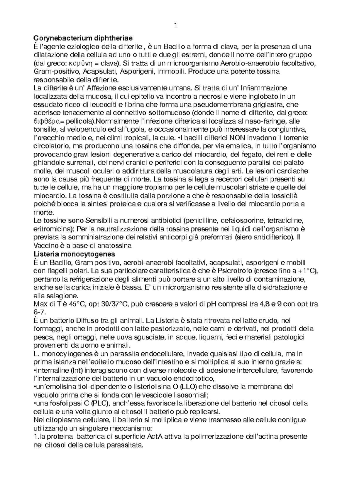 Microbiologia 2 da stampare - Corynebacterium diphtheriae È l’agente ...