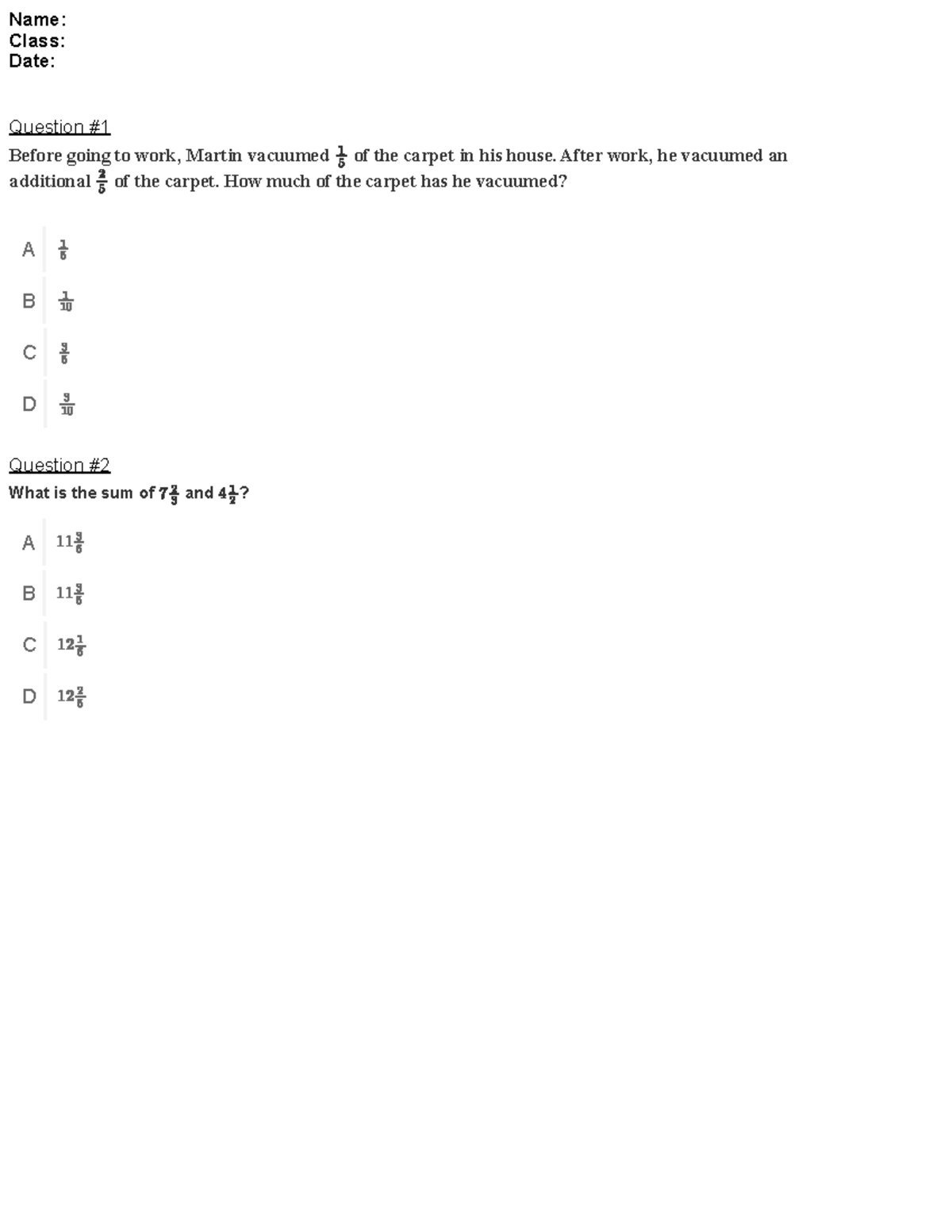 Math 6 Unit 1 Final Exam Questions & Answers (6.NR.1.1-2) - Studocu