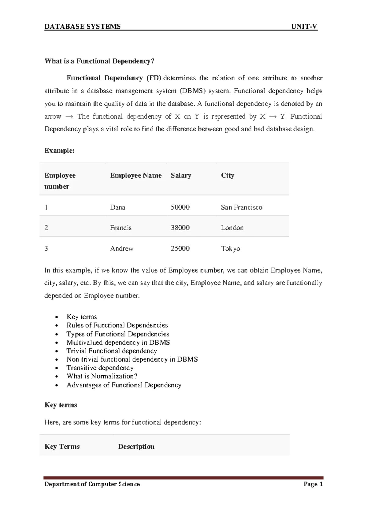 NIELIT A Level 1st Sem: DBMS Lecture Notes on 2NF Normalization - Studocu