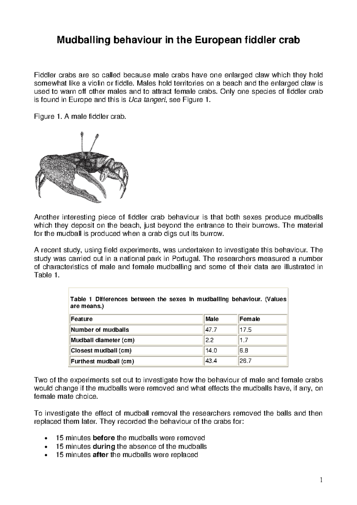 T-13 Mudballing behaviour in the European fiddler crab - Mudballing ...