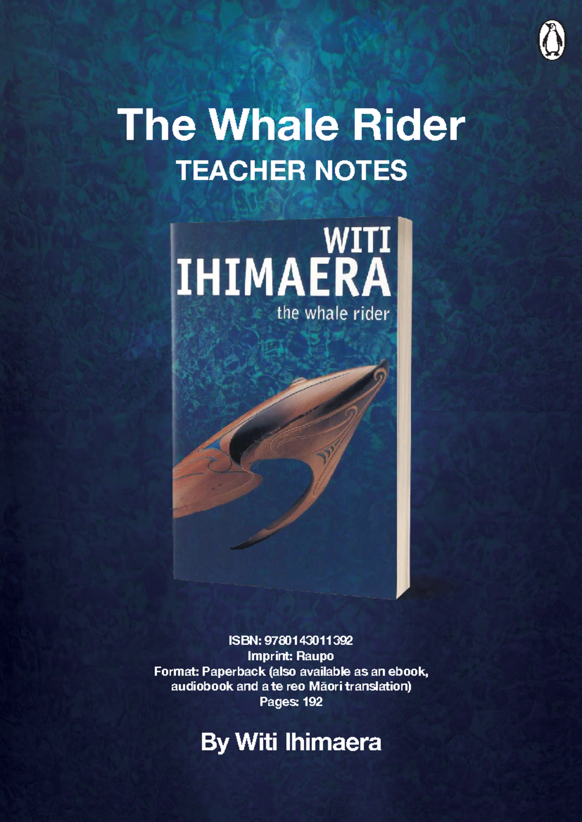 The Whale Rider (ENG101) Teacher Notes and Discussion Prompts - Studocu