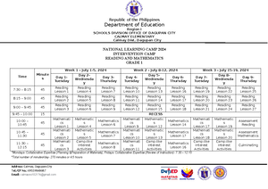 Class Program-2024 - Department of Education Region 1-Ilocos Region ...