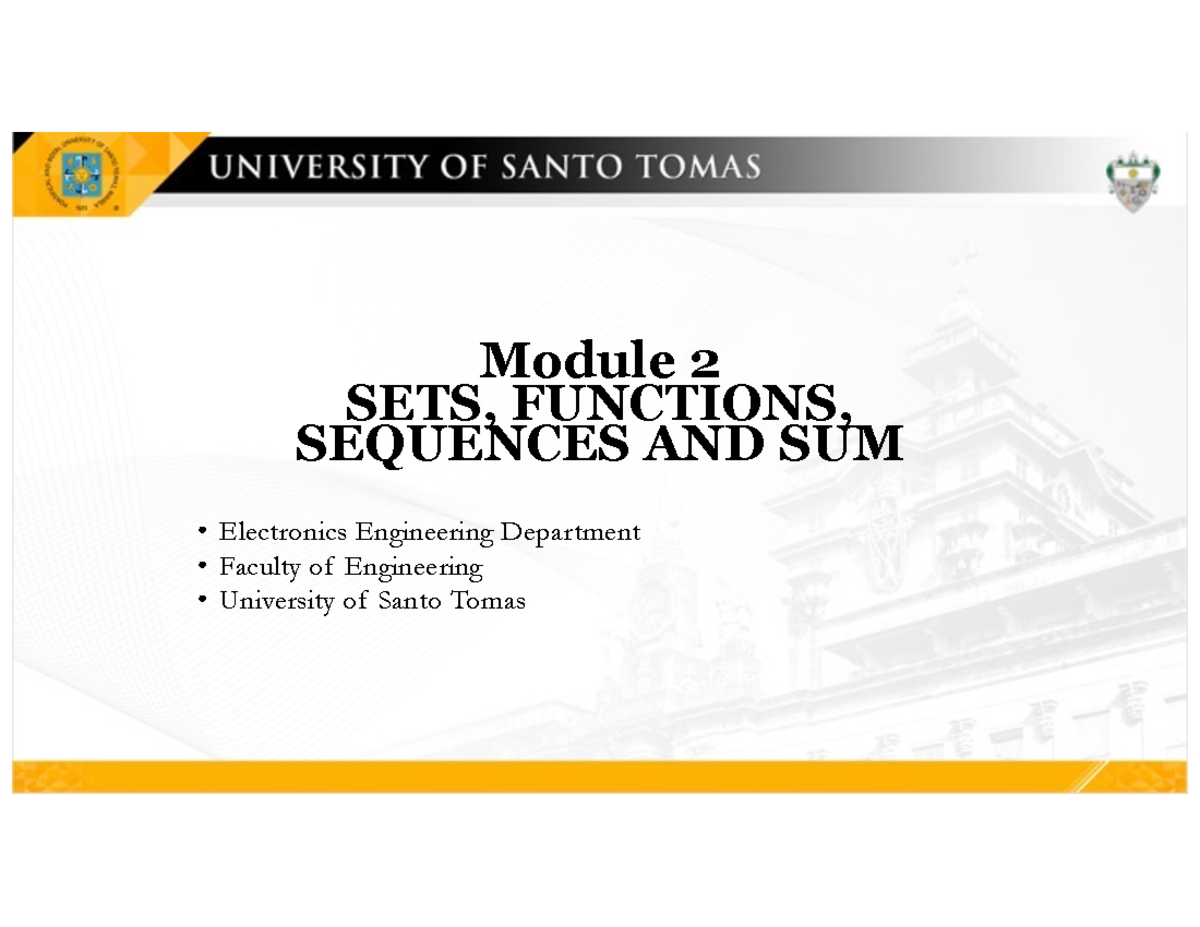 Module 2: Sets, Functions, Sequences - Final Review Notes - Studocu