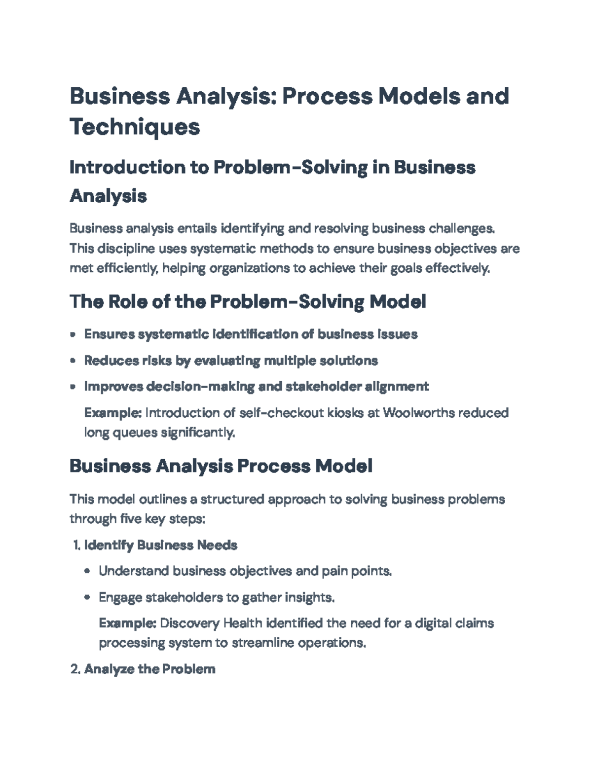 Business Analysis Techniques and Process Models: A Comprehensive Guide ...