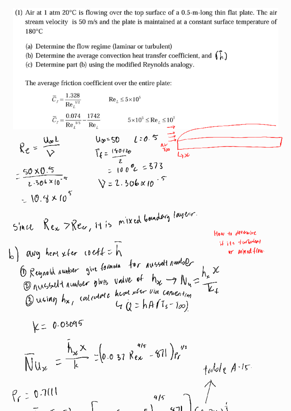 TUT 8 - nil - (1) Air at 1 atm is flowing over the top surface of a ...