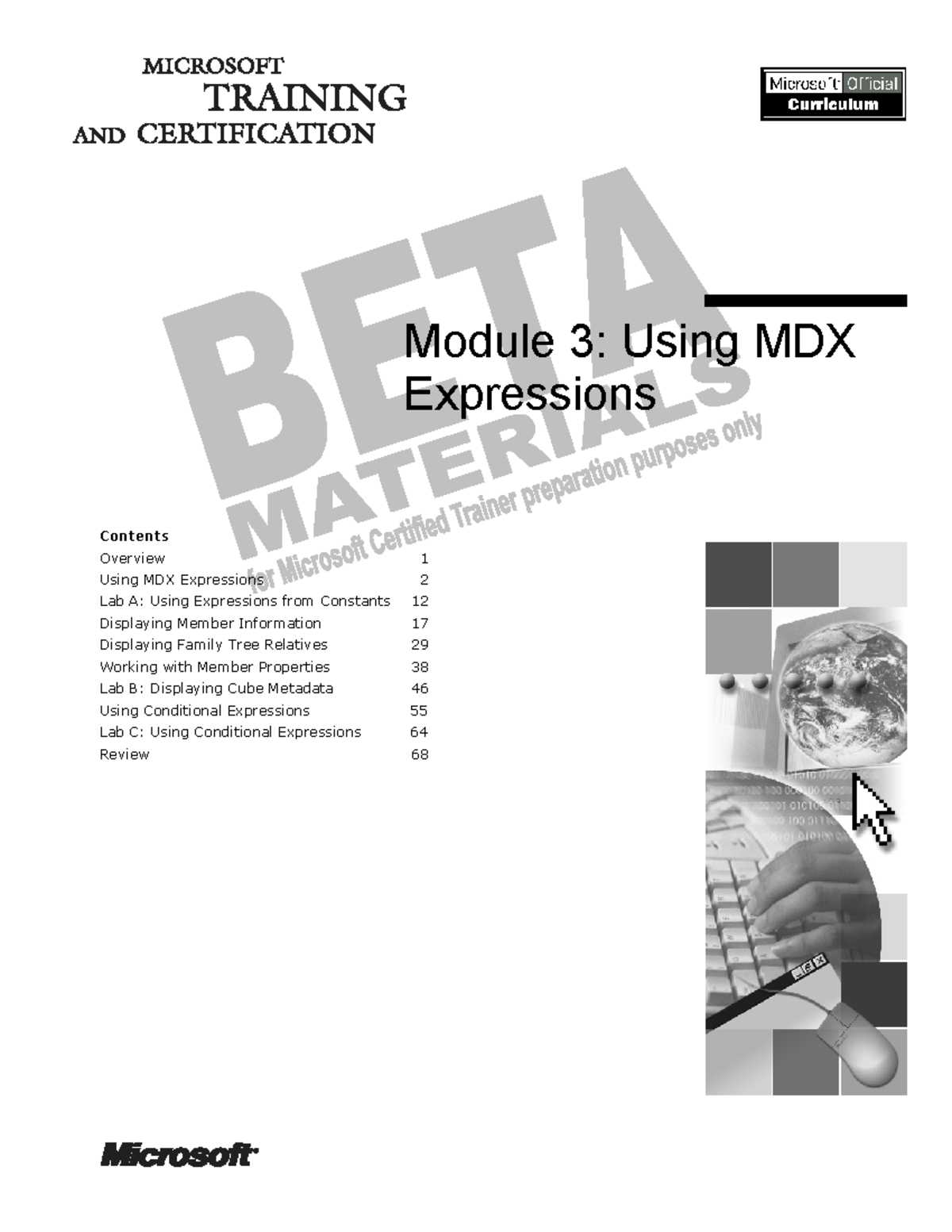 Module 3: Using MDX Expressions - Overview and Lab Activities - Studocu