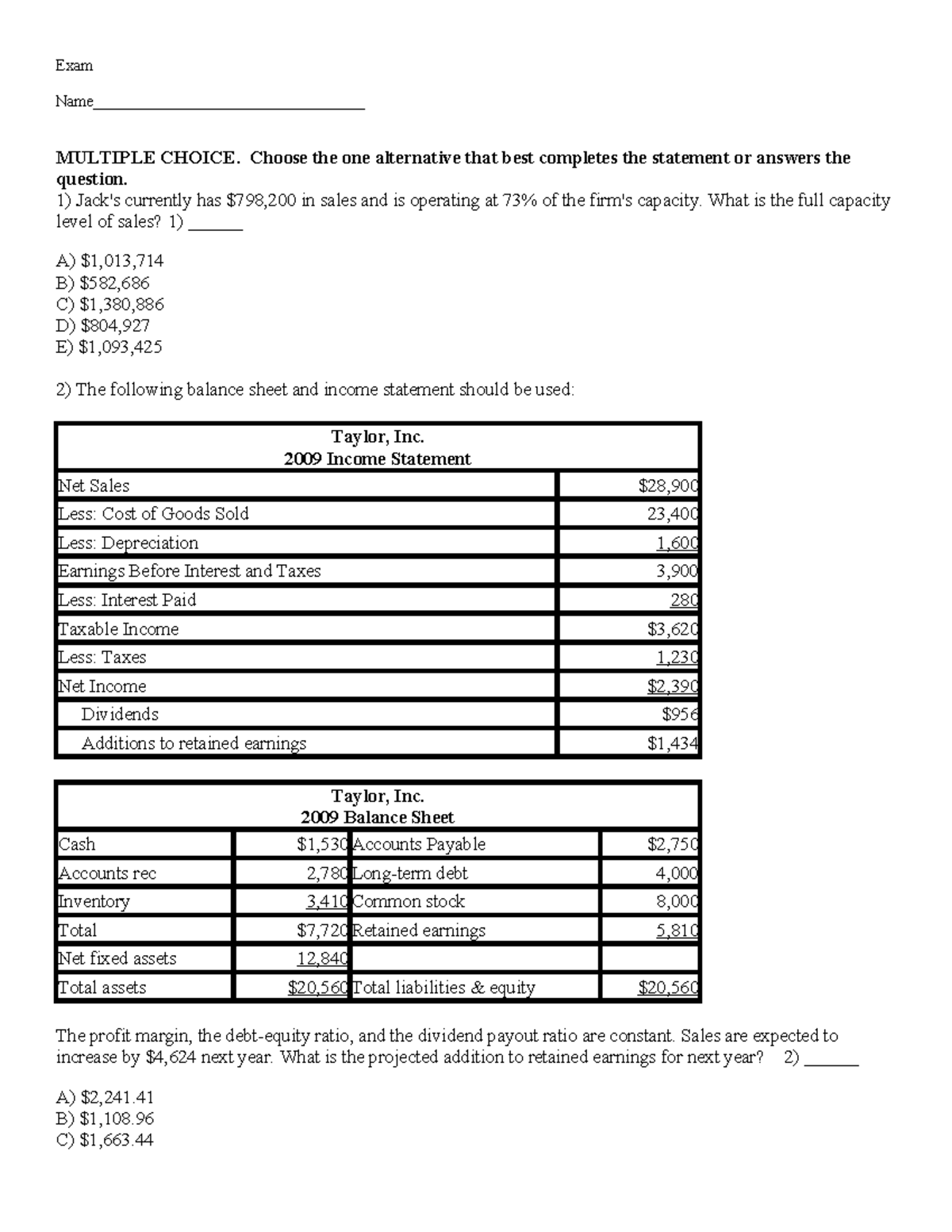 Accg32002 D Chapter 4 Exam Review: Multiple Choice Questions - Studocu