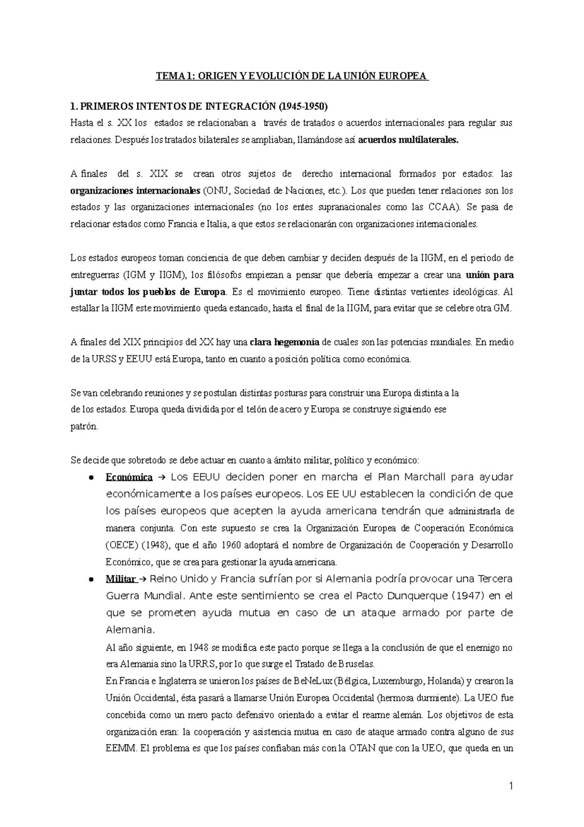 TEMA 1: Origen y Evolución de la Unión Europea (Historia y Tratados ...