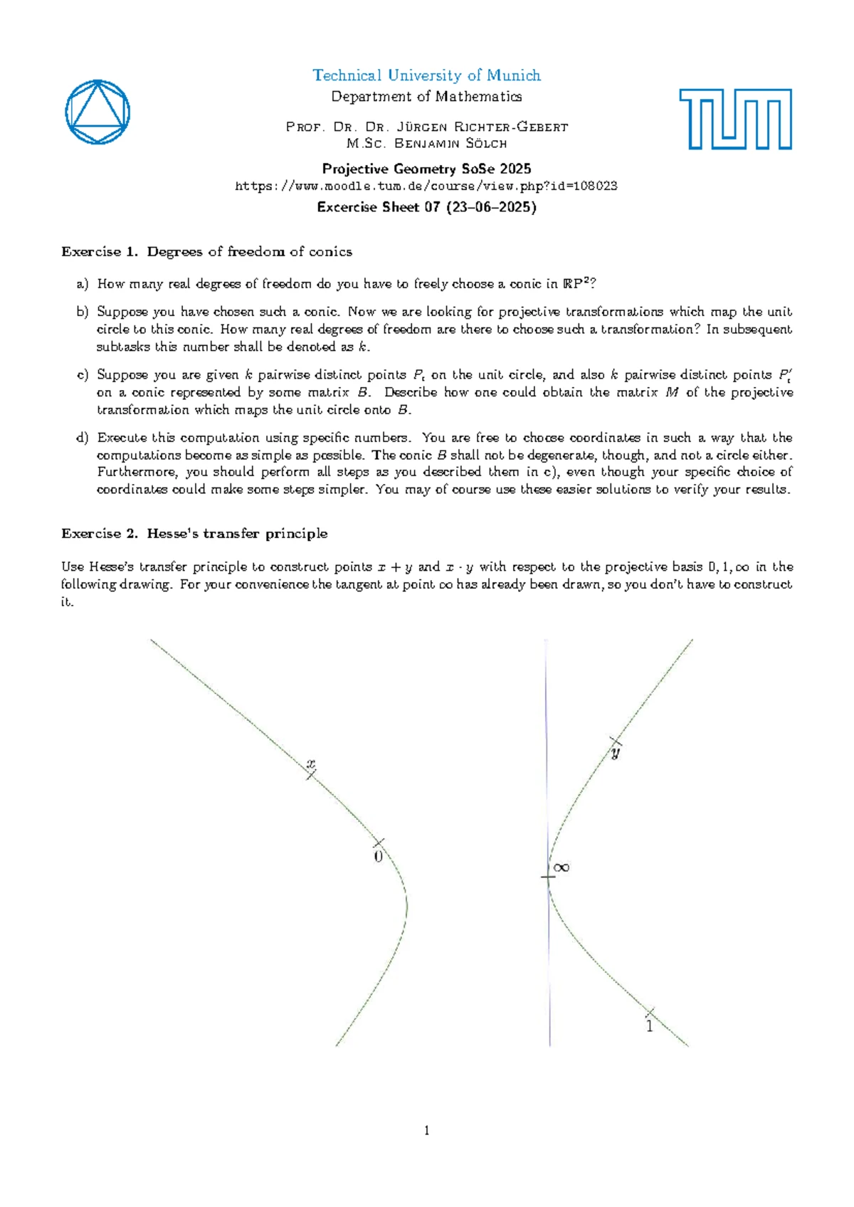 Projective Geometry Exercise Sheet 06 - Conic Basis Analysis (SoSe 2025 ...