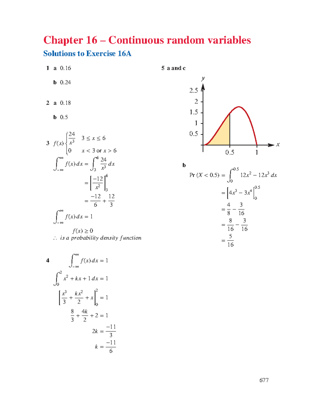 Cambridge MATH101 Chapter 16 - Worked Solutions for Continuous Random ...