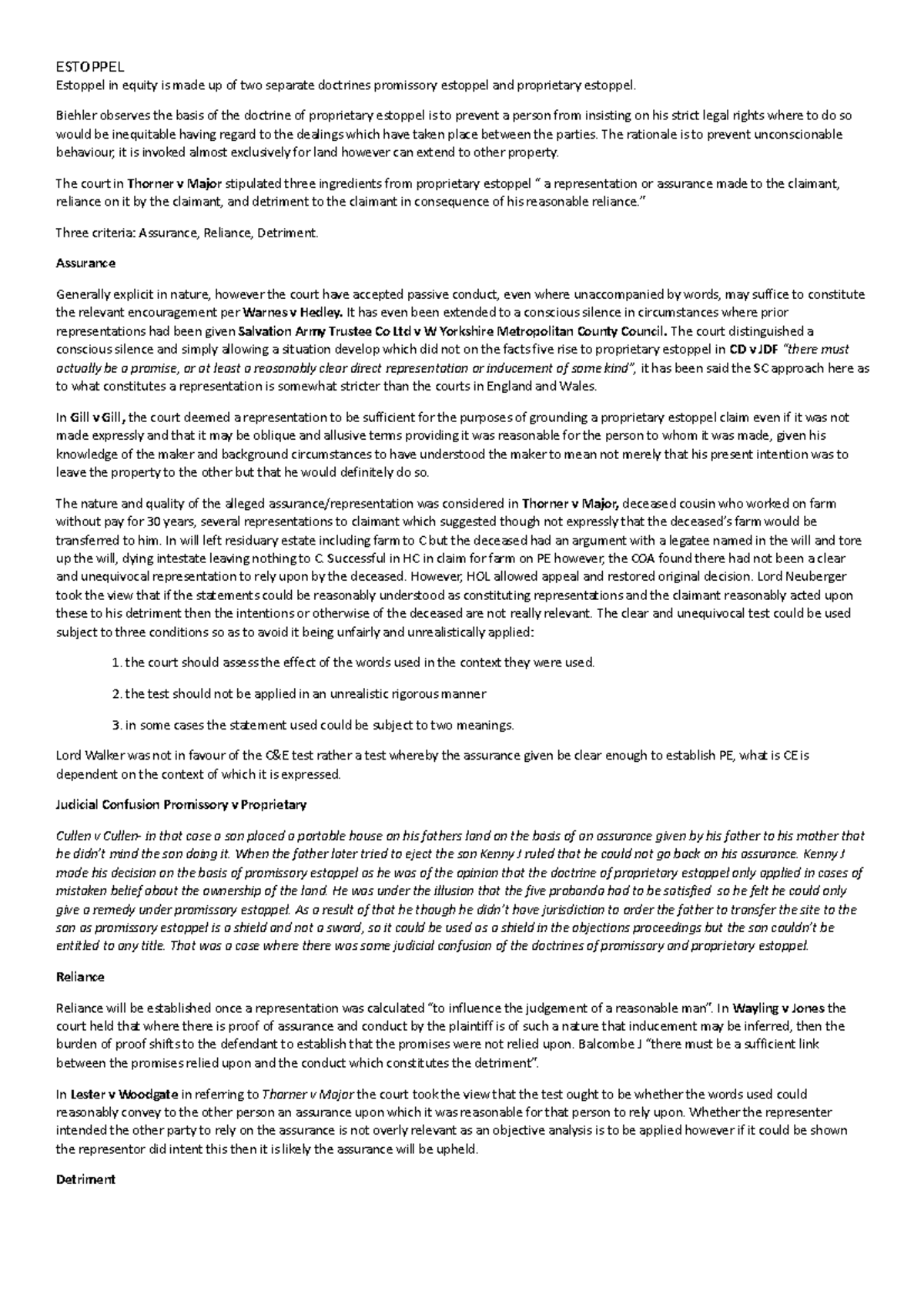 Estoppel in Equity: Promissory & Proprietary Insights and Case Law ...