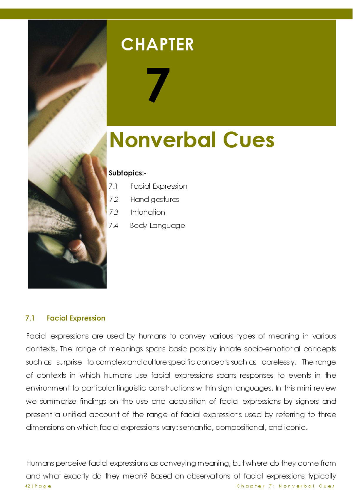 Chapter 7: Nonverbal Cues in Communication - ENG Essentials - Studocu