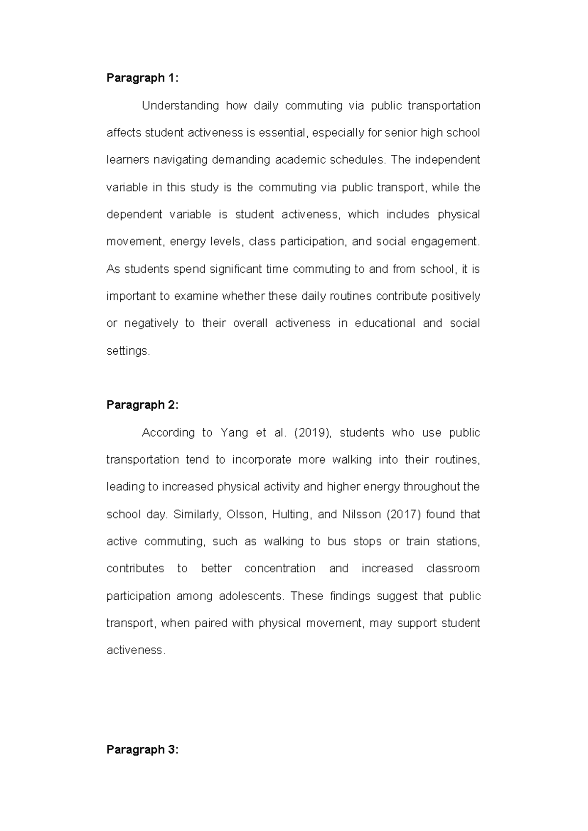 202555 - Impact of Public Transport on Student Activeness - Studocu