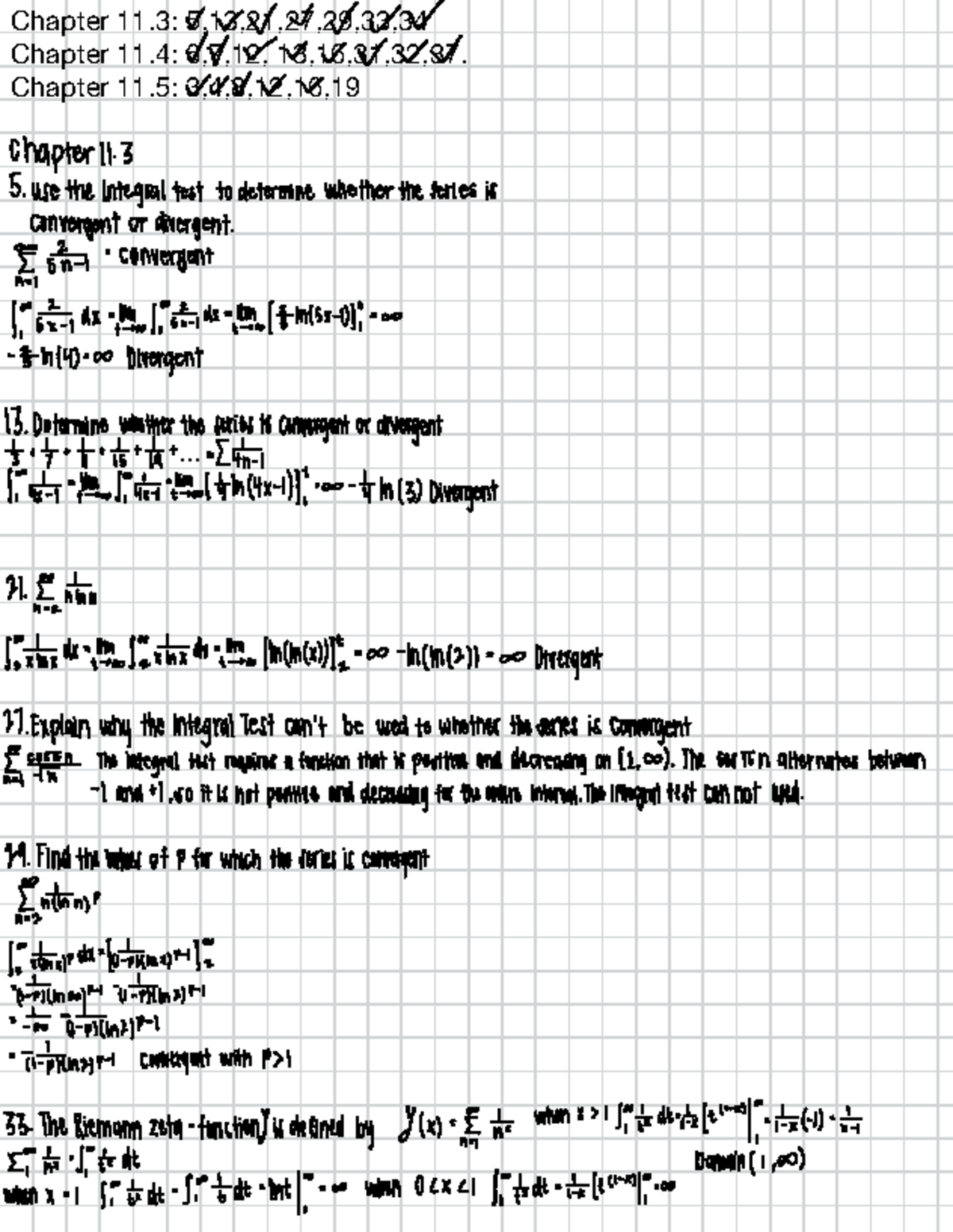 MATH 1B HW 6 - Math - Chapter 11: 5,13,21,27,29,33, Chapter 11: 6,7,12 ...