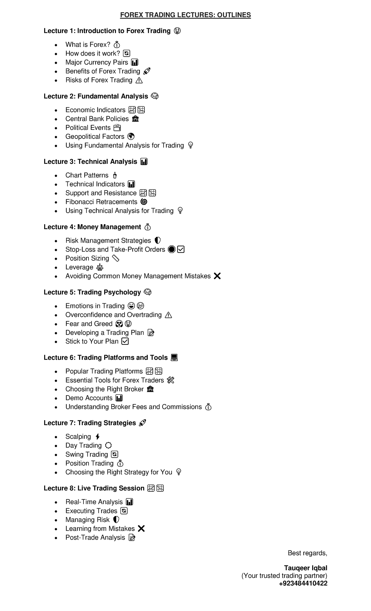 Fx Trading Lectures Outlines - FOREX TRADING LECTURES: OUTLINES Lecture ...