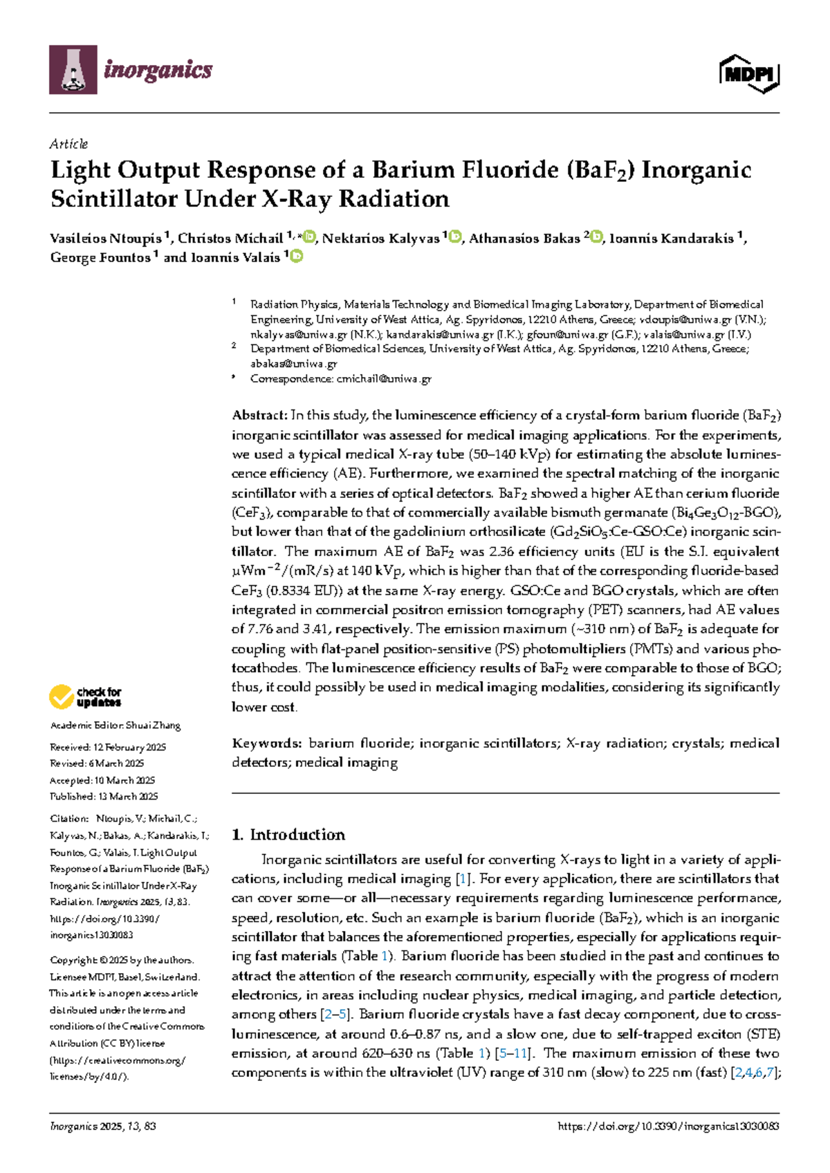 Light Output Response of BaF2 Scintillator Under Radiation (PHYS 2025 ...