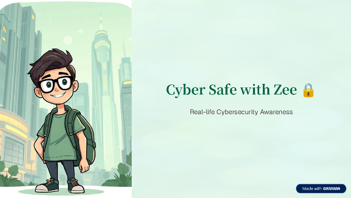 Cyber Safe with Zee: Cybersecurity Awareness Presentation - Studocu