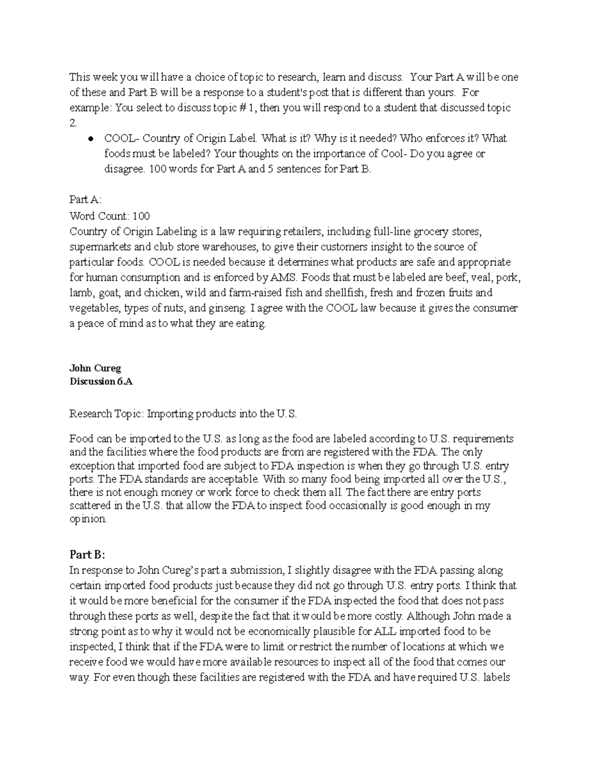 FN 305 Week 6 - Class Assignment - This week you will have a choice of ...