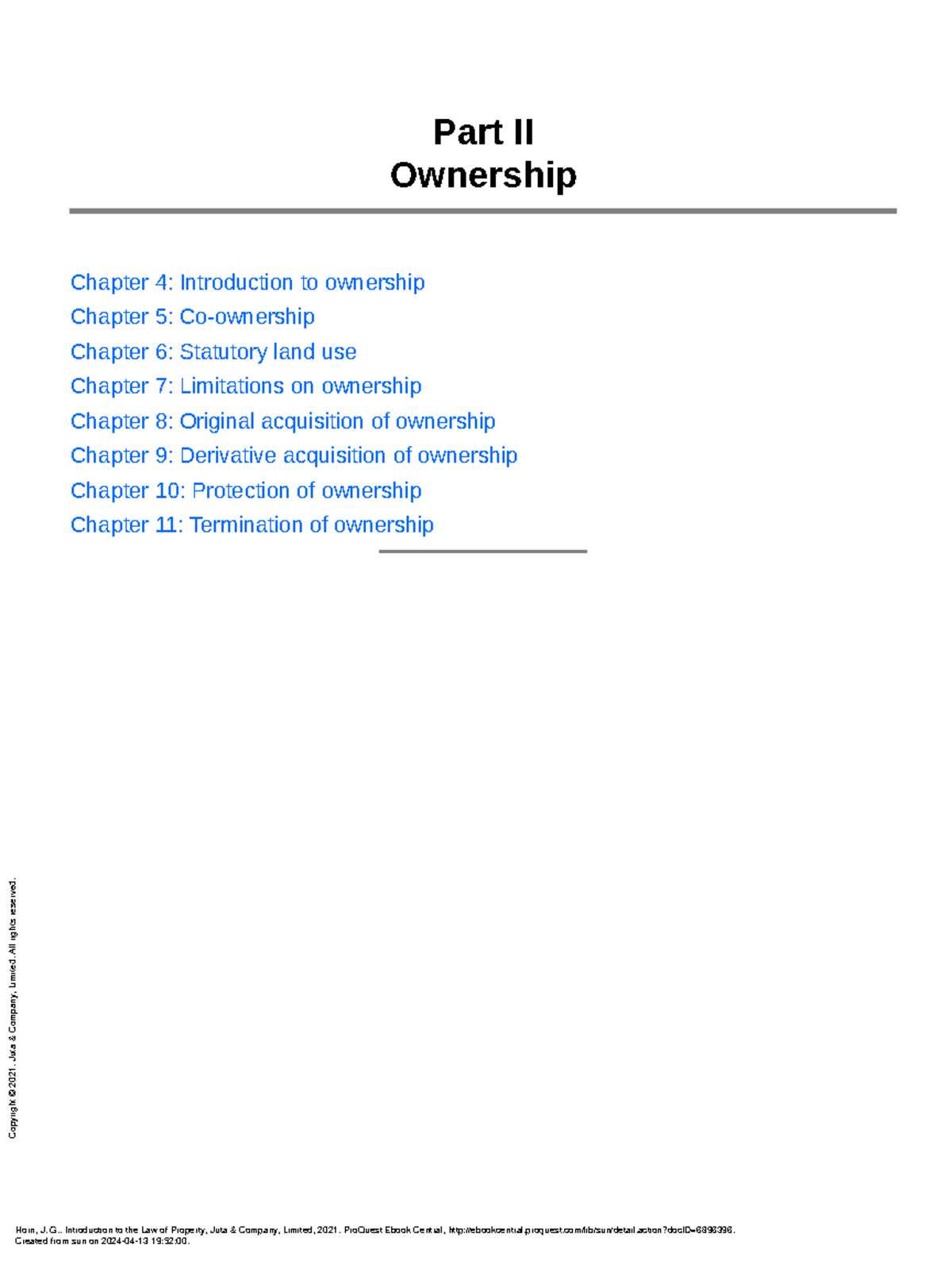 Introduction to the Law of Property - (Part II: Ownership Concepts ...