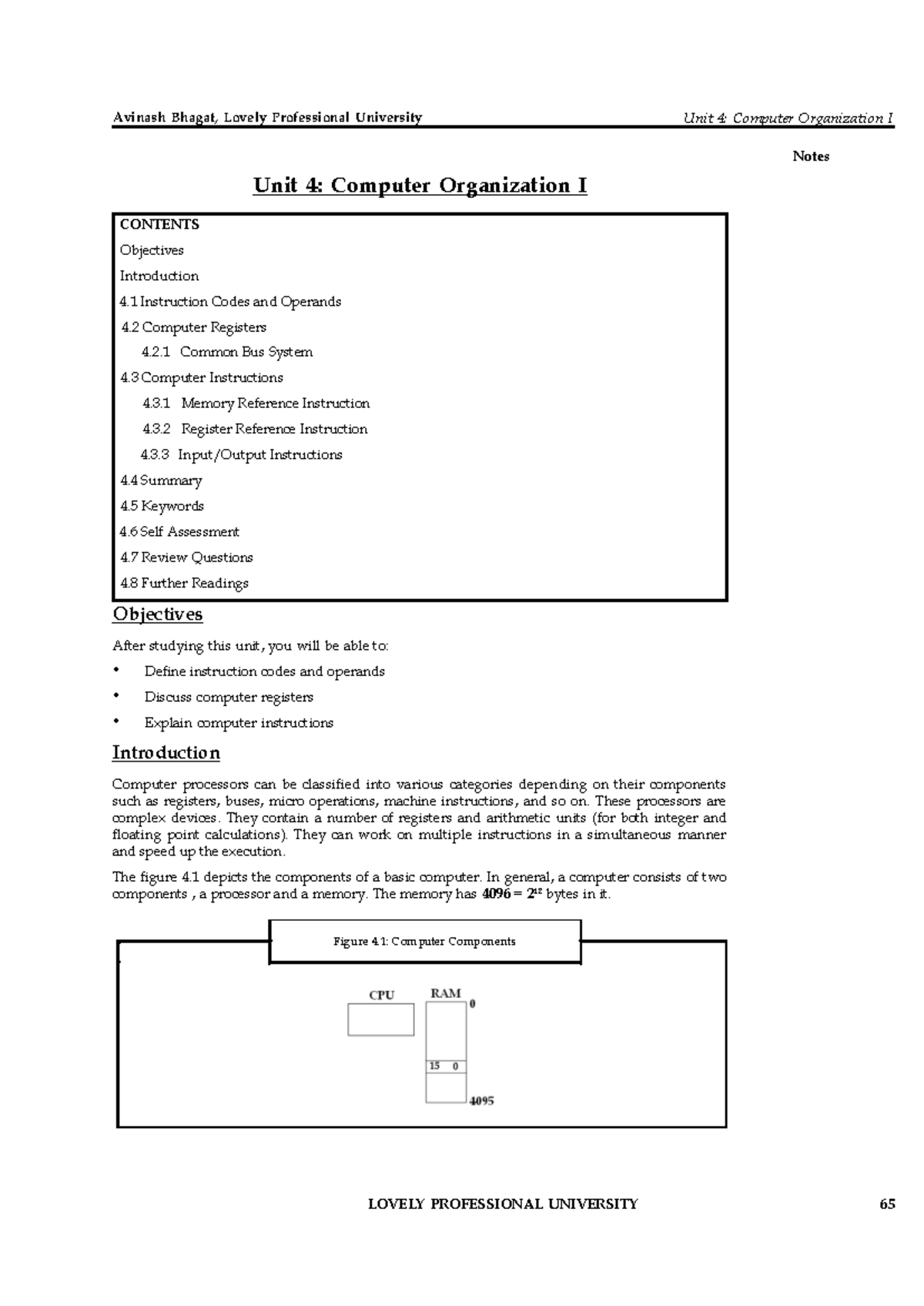 Computer Organization and Architecture: Chapter 4 Overview - Studocu
