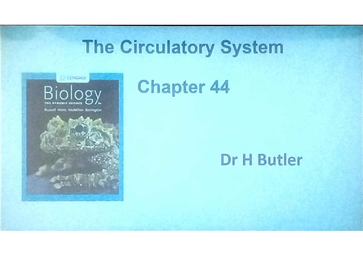 Zoology Circulatory System Lecture Notes :: CENGAGE Chapter 44 - Studocu