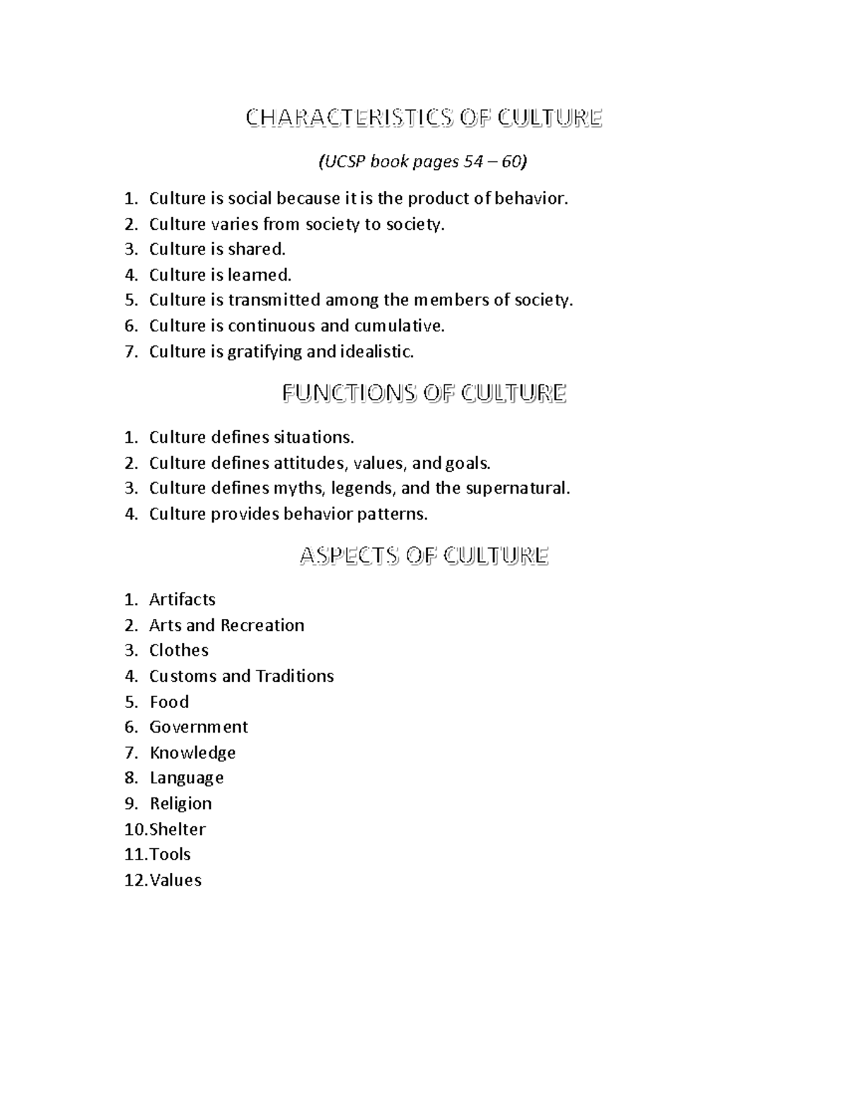 SH1661 - Understanding Culture and Society Concepts and Views - Studocu