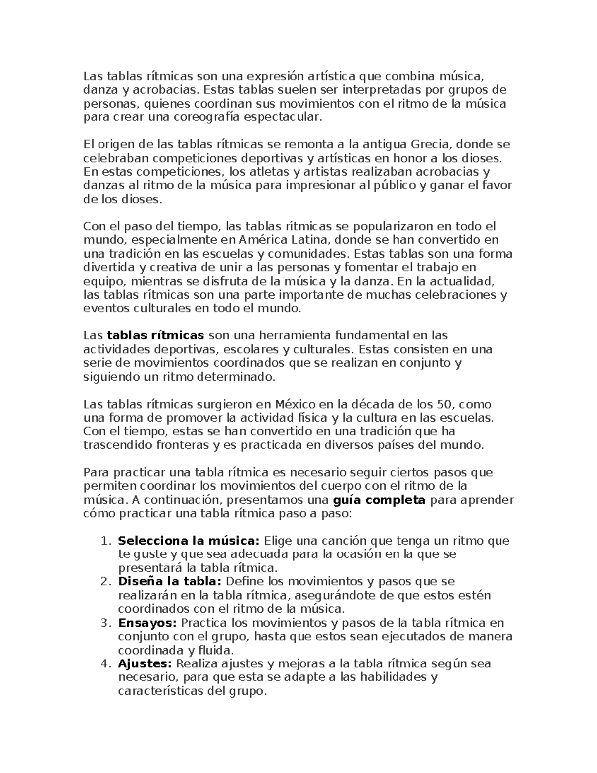 Guía Completa sobre las Tablas Rítmicas: 777071597 - Studocu