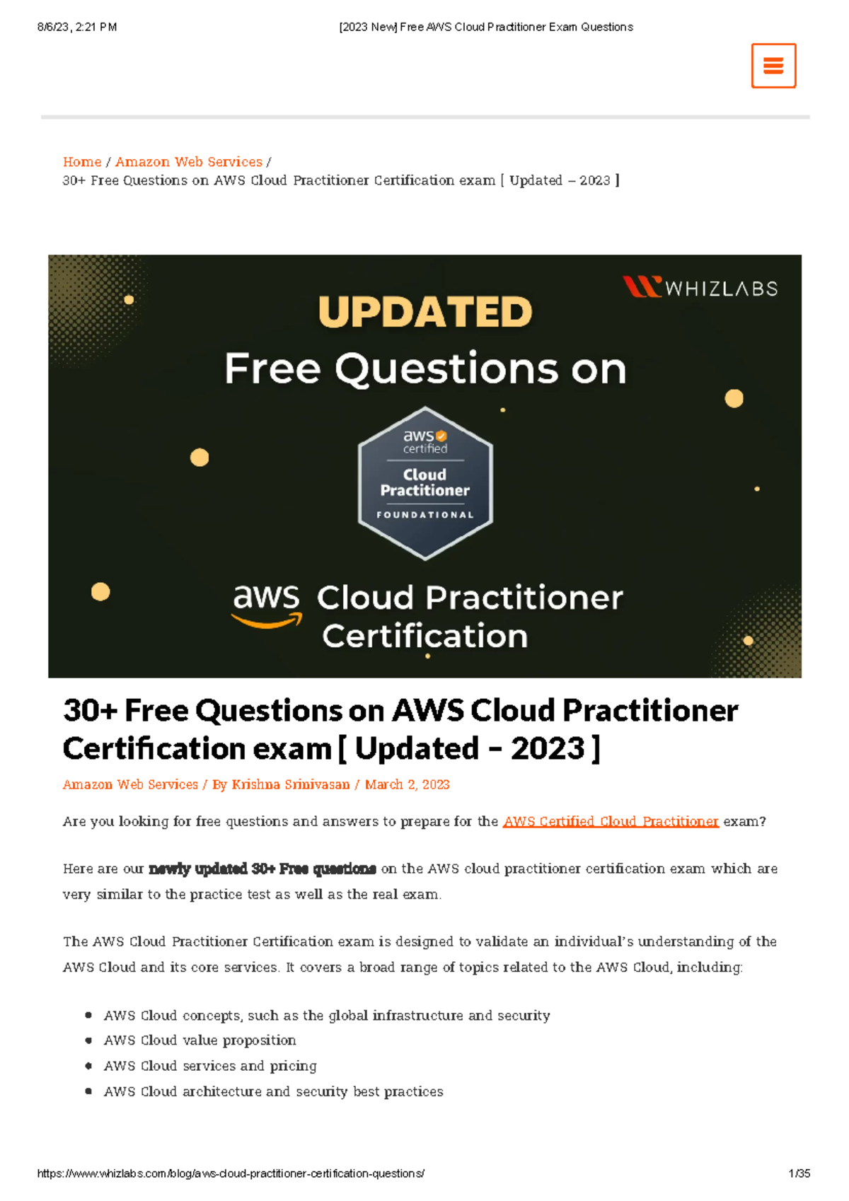 Free AWS Cloud Practitioner Exam Questions [2023 Updated] - Studocu