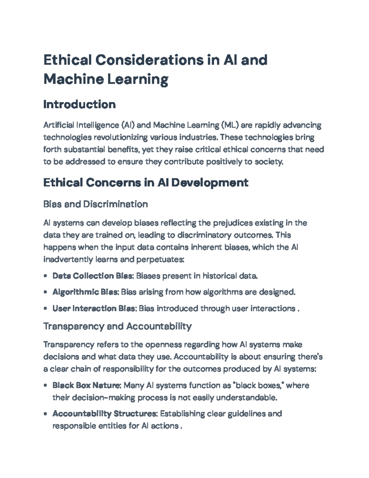 Ethical Considerations in AI and ML: Bias, Transparency, and Governance ...