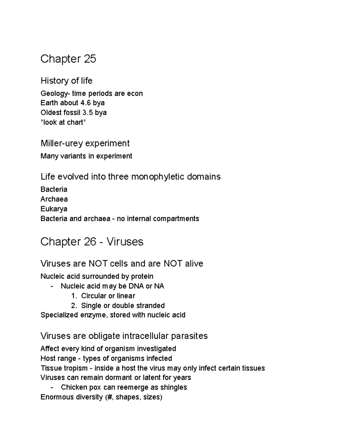 BIOL 110 25-26 - Hawkins lecture notes - Chapter 25 History of life ...