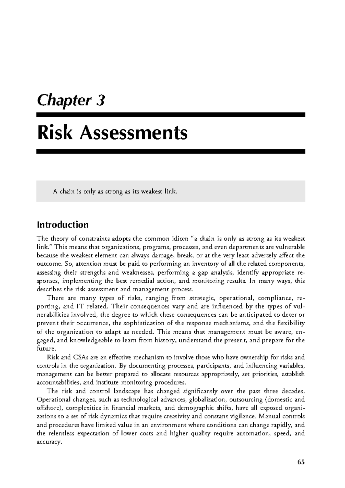 Chapter 3 Risk Assessments: Understanding Vulnerabilities and ...