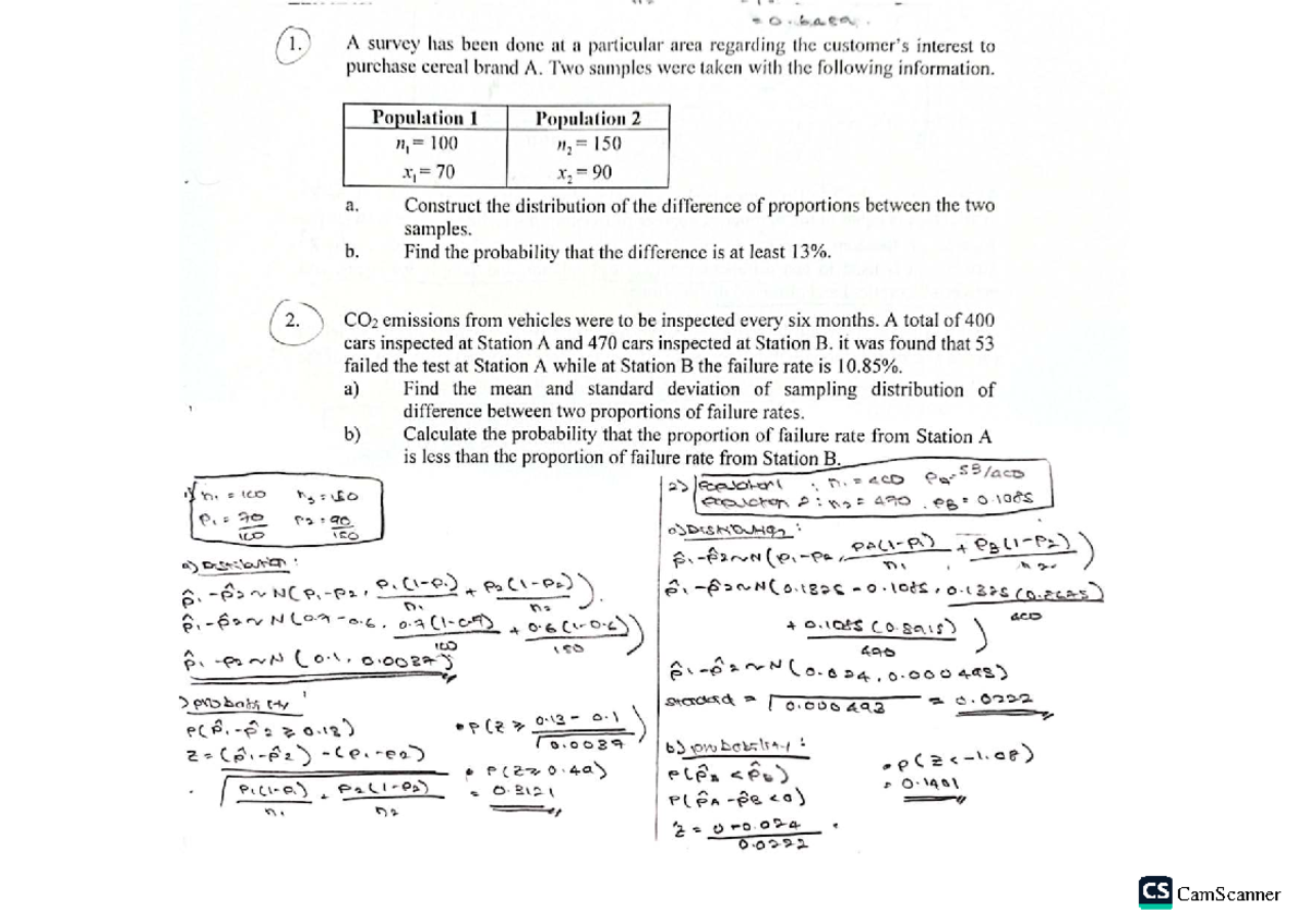 Exercises Chapter 2 (STA): Proportions & Probability Analysis - Studocu