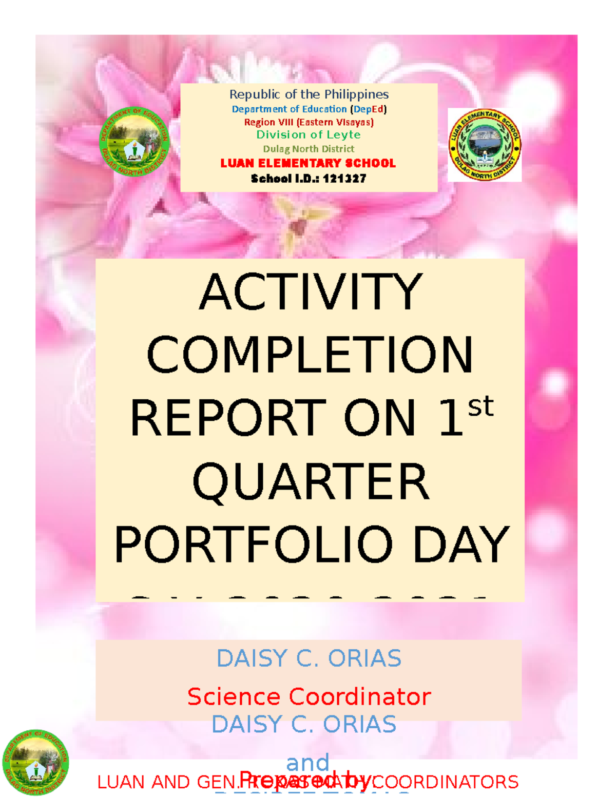 ACR Science Fair 2019 - Luan Elementary School Activity Report - Studocu