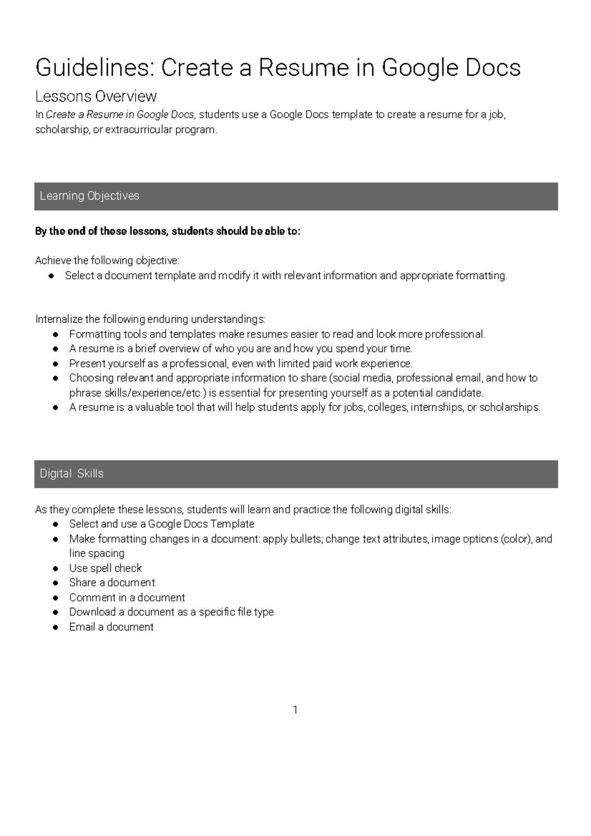 MGT334 - Create a Professional Resume Using Google Docs - Studocu