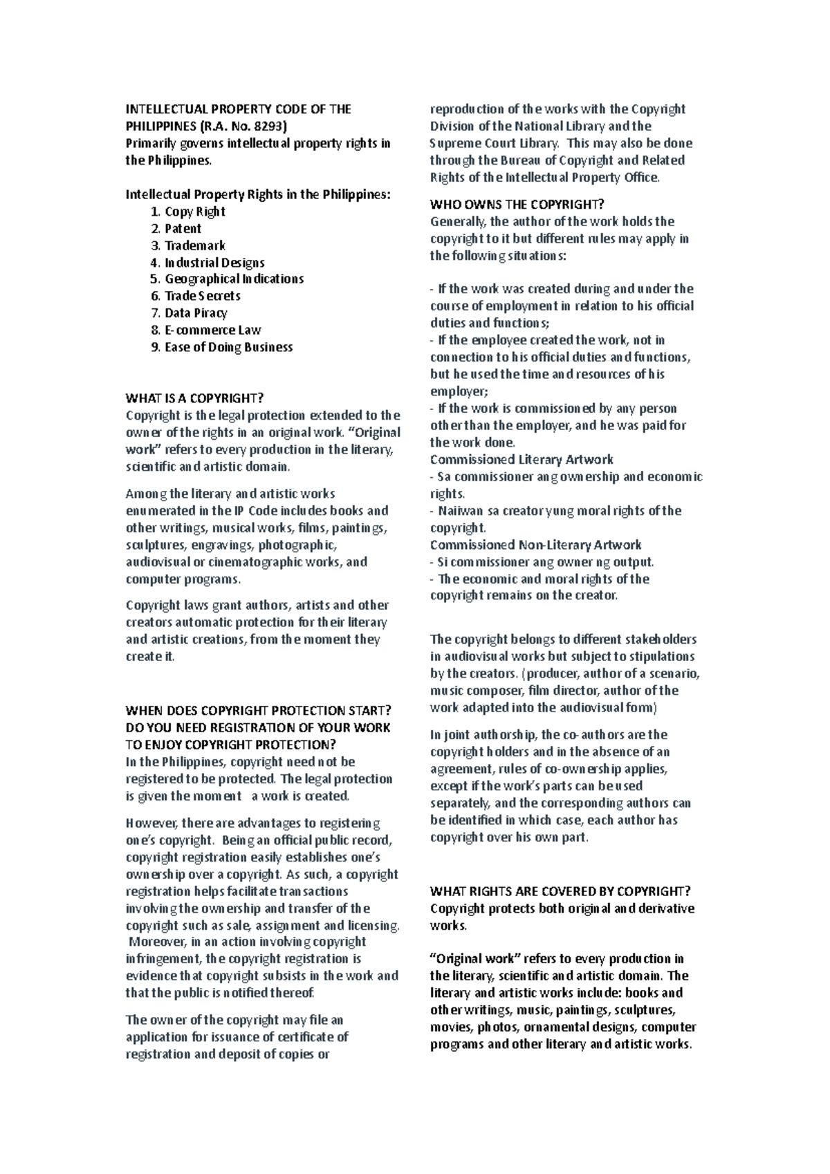 Intellectual Property Protection In The Philippines