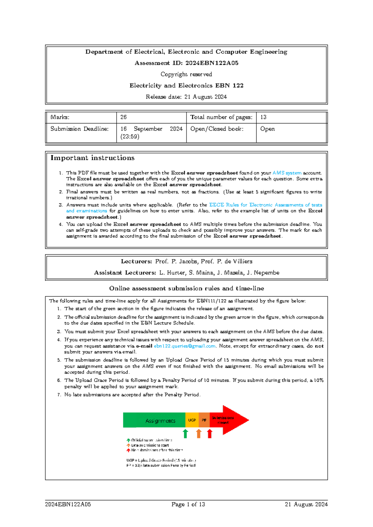 2024EBN122A05 - Electricity and Electronics Assignment 5 Guide - Studocu