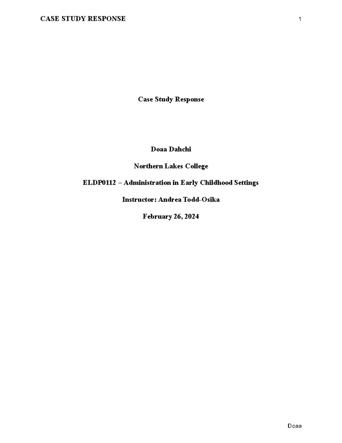ELDP0112 Case Study Response: Enhancing Collegiality & Growth - Studocu