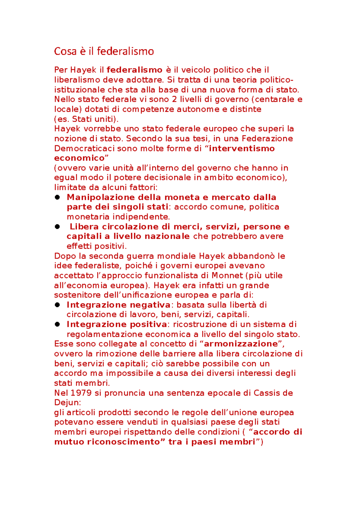 Cosa è il federalismo - Cosa è il federalismo Per Hayek il federalismo ...
