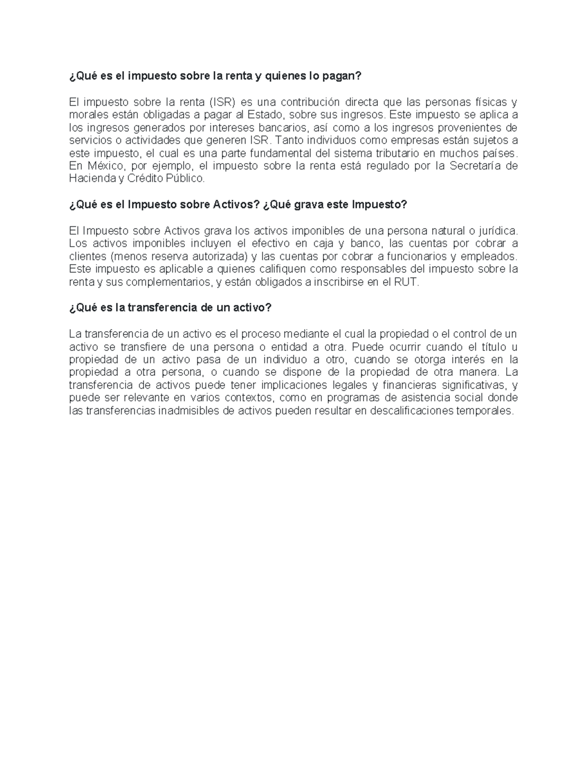 Qué es el impuesto sobre la renta y quienes lo pagan, foro - ¿Qué es el ...