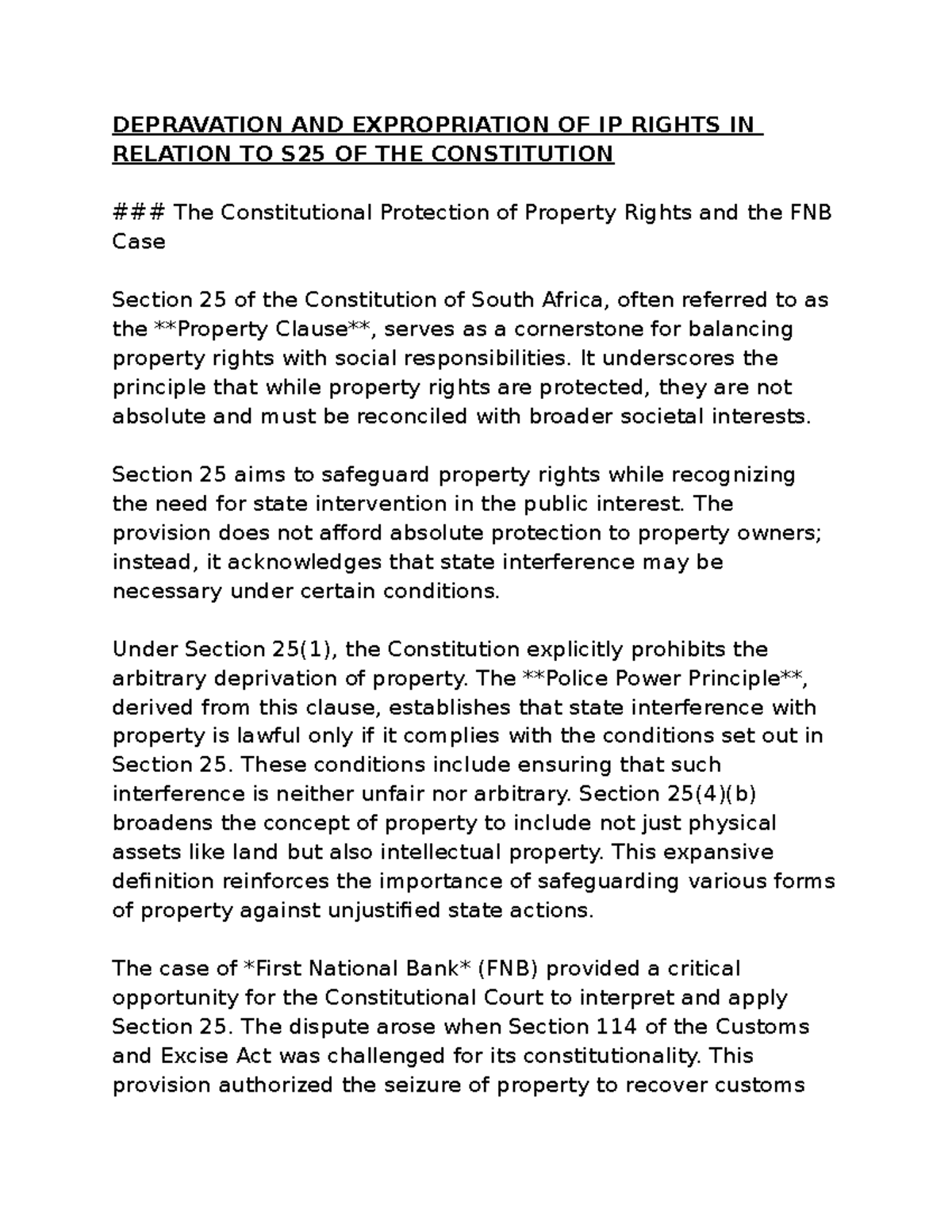 Intellectual property rights and section 25 of the South African ...