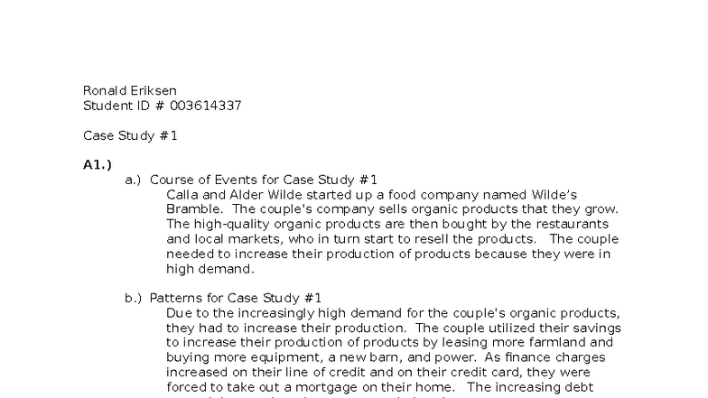 D458 Case Study on Wilde's Bramble: Business Growth & Debt Analysis ...