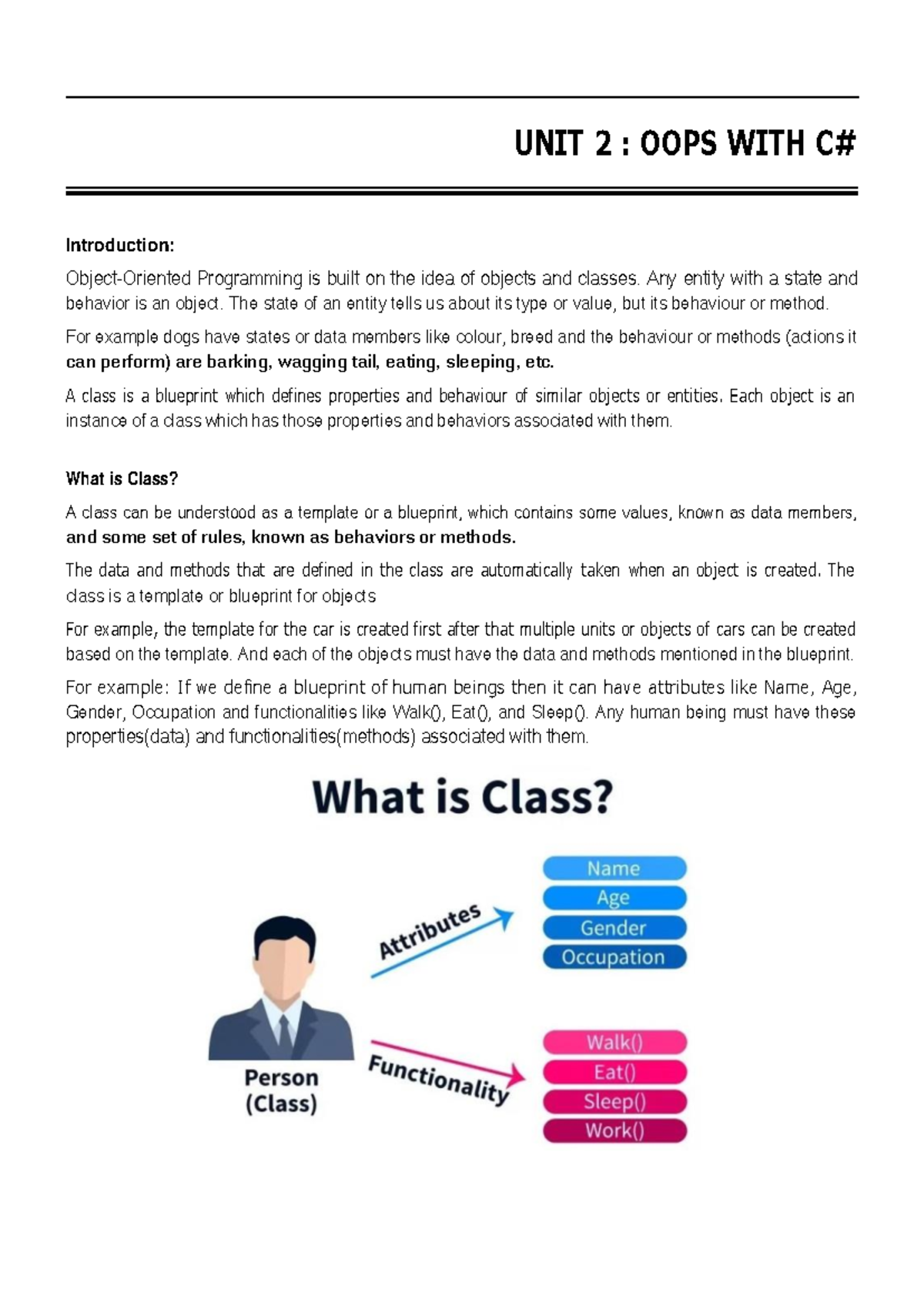 UNIT 2: OOP Concepts and Principles in Programming - Studocu