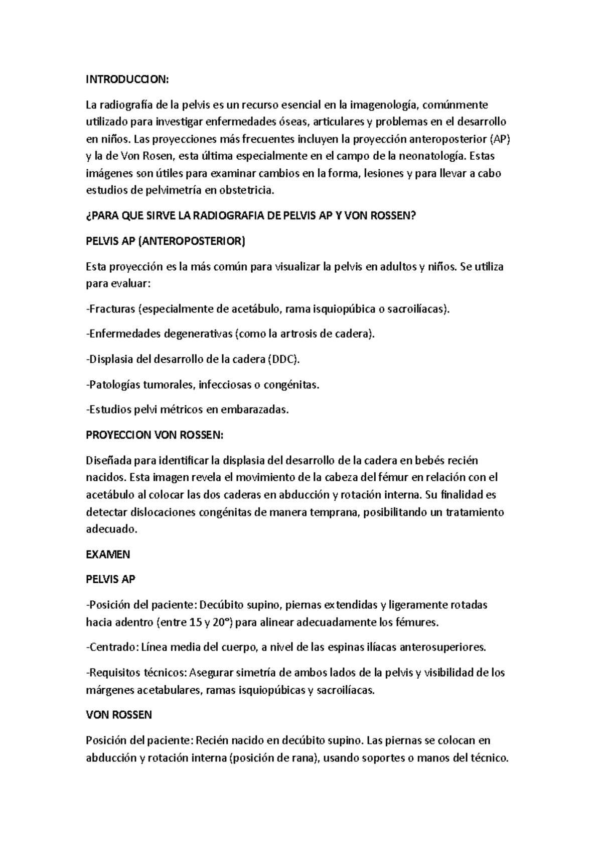 Radiografía de Pelvis: Proyecciones AP y Von Rosen en Neonatología ...