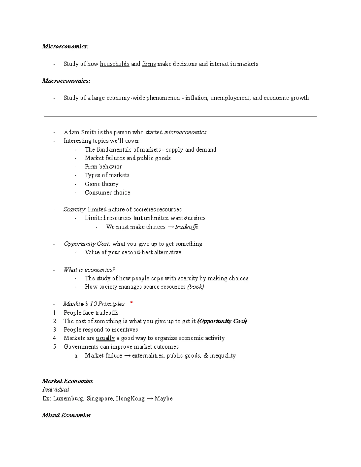 ECO 202 Final Exam Study Guide: Key Concepts from Chapters 1, 2, 4, 10 ...