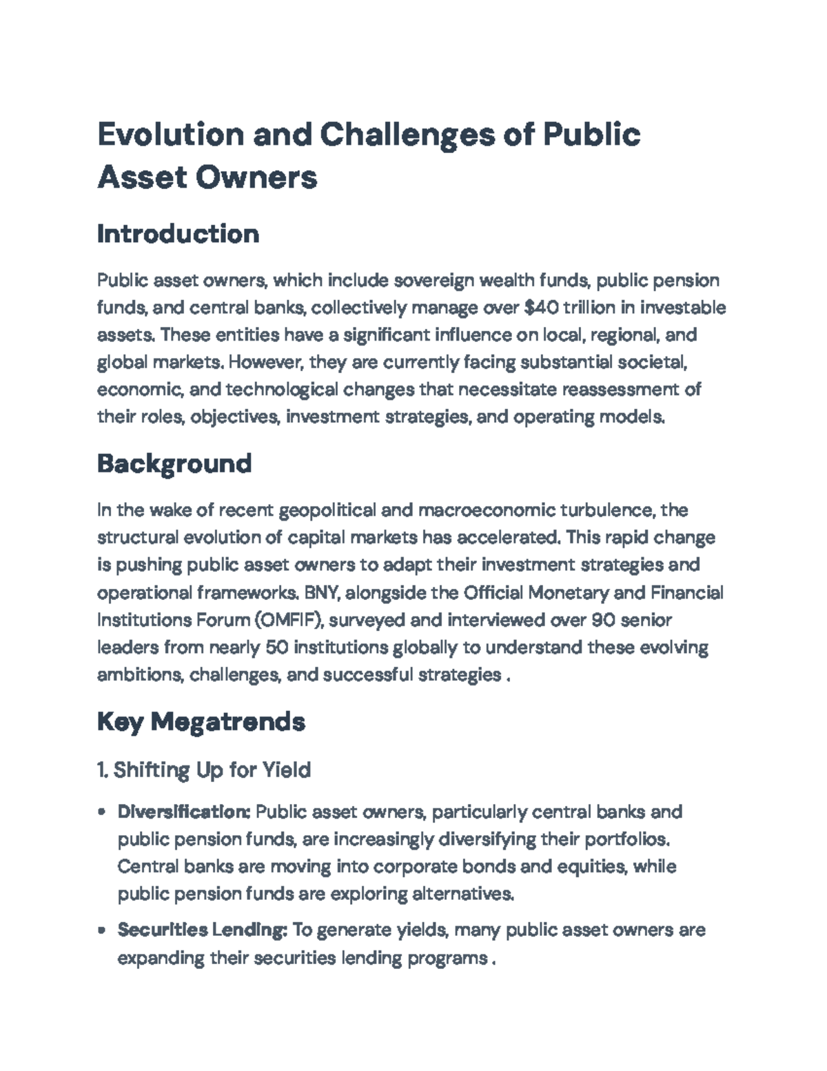 Evolving Strategies of Public Asset Owners: Challenges and Innovations ...